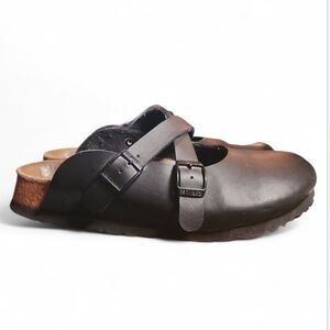 Birki’s by BIRKENSTOCK Dorian Slip On Clogs Black Leather Size 5 Women's EU 36